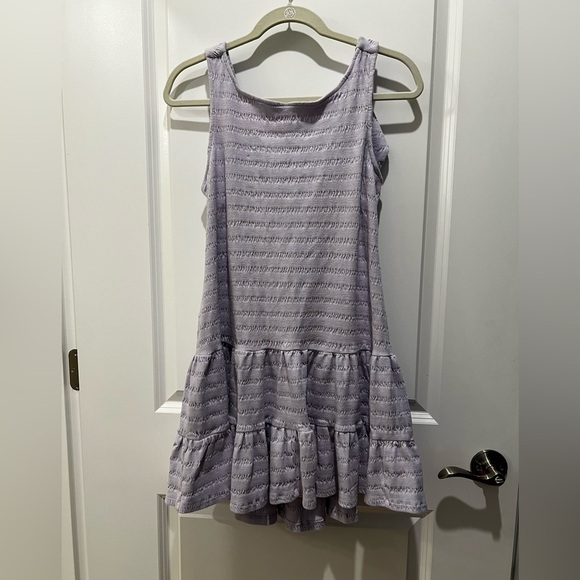Anthropologie Women’s Flounced Open Back Lavender Mini Dress Size Small - Picture 3 of 13